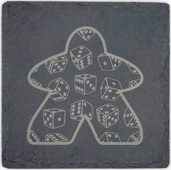 Sous-verres Meeple en ardoise