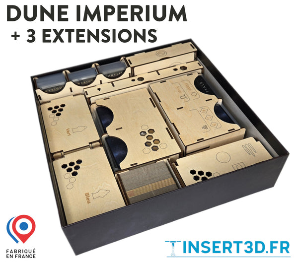 Dune Imperium + 3 extensions - Insert de jeu compatible - livré assemblé