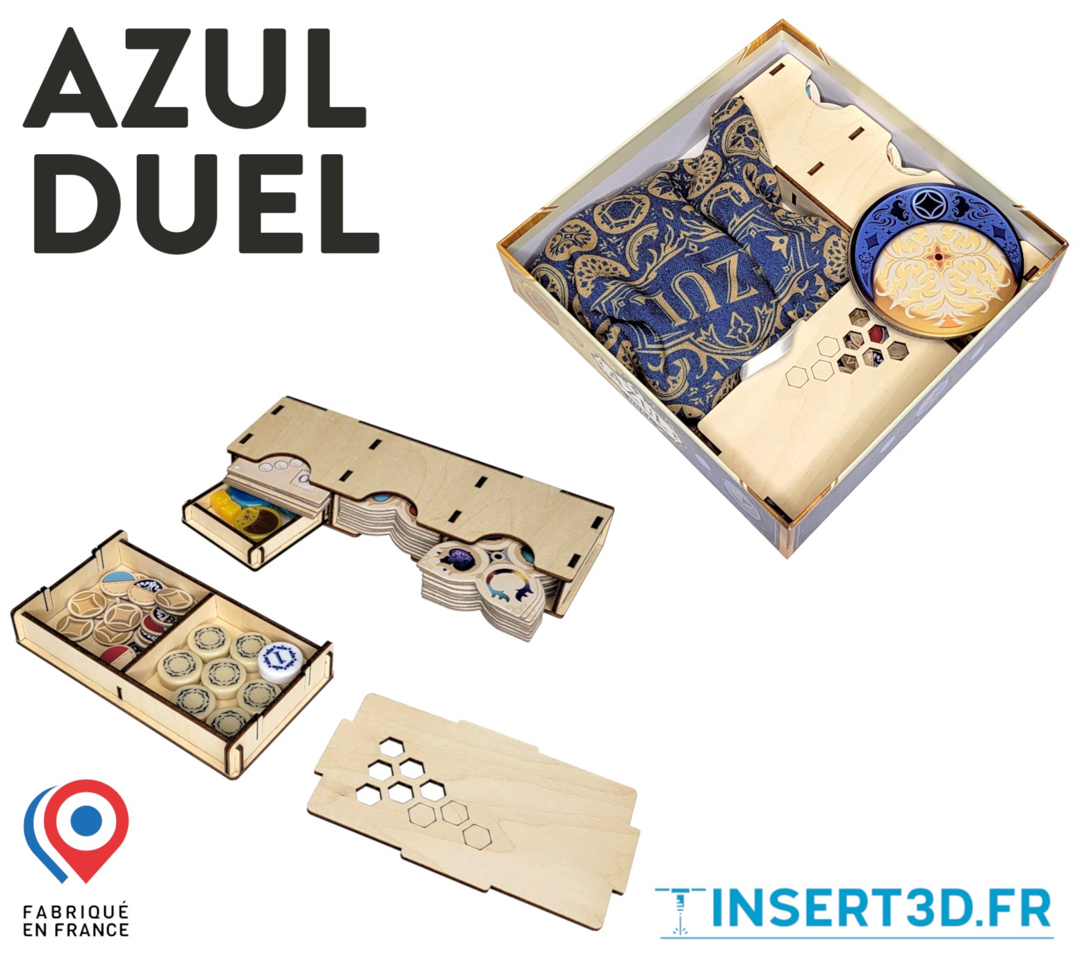 Azul Duel - Insert de jeu compatible - livré assemblé
