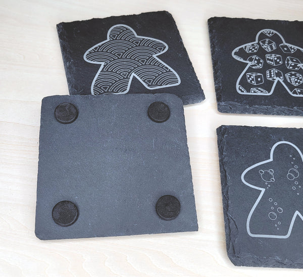 Sous-verres Meeple en ardoise