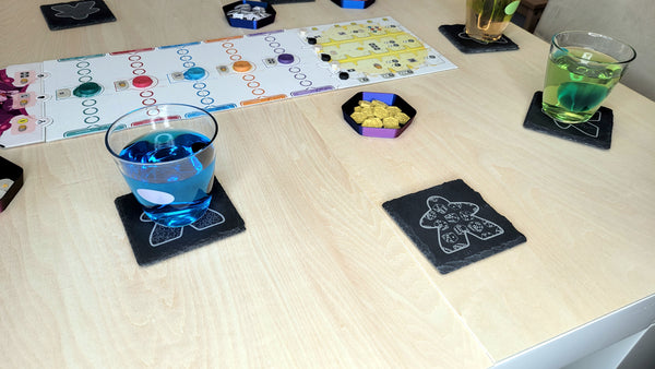 Sous-verres Meeple en ardoise