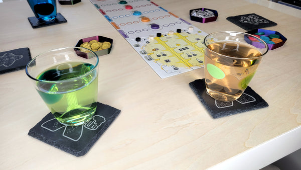 Sous-verres Meeple en ardoise